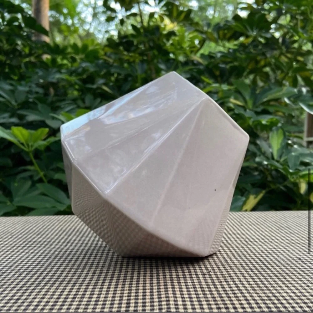 West Elm Taupe Faceted Vase
